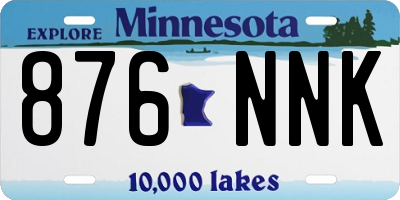 MN license plate 876NNK