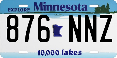 MN license plate 876NNZ