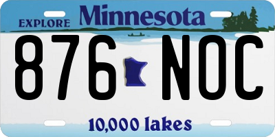 MN license plate 876NOC