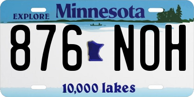 MN license plate 876NOH