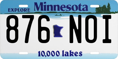 MN license plate 876NOI