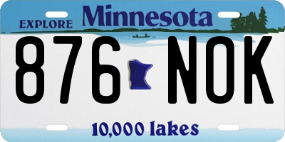MN license plate 876NOK