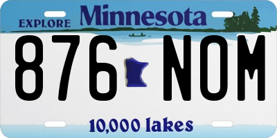 MN license plate 876NOM