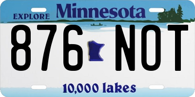 MN license plate 876NOT
