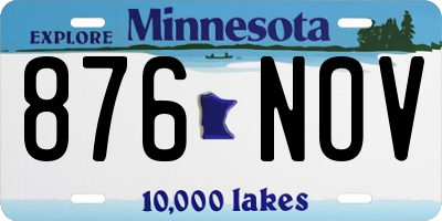 MN license plate 876NOV