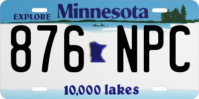 MN license plate 876NPC