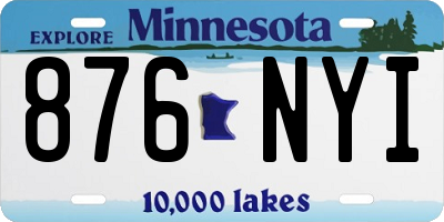 MN license plate 876NYI
