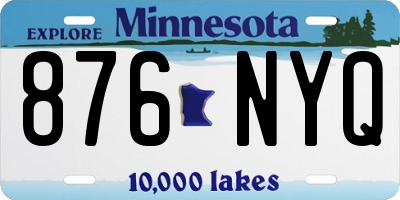 MN license plate 876NYQ