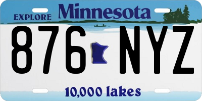 MN license plate 876NYZ
