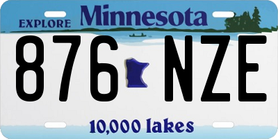 MN license plate 876NZE