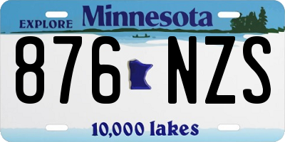 MN license plate 876NZS