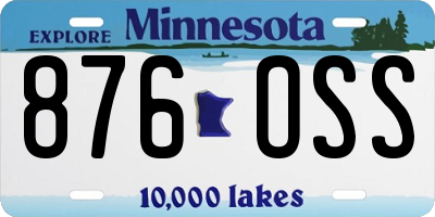 MN license plate 876OSS
