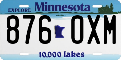 MN license plate 876OXM