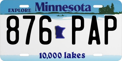 MN license plate 876PAP