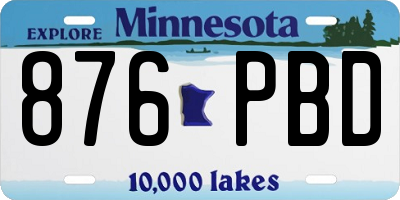 MN license plate 876PBD