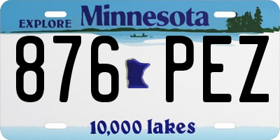 MN license plate 876PEZ