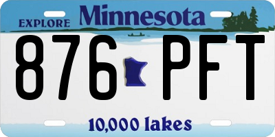 MN license plate 876PFT
