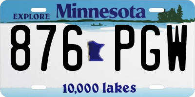 MN license plate 876PGW