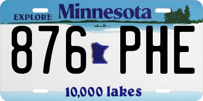 MN license plate 876PHE