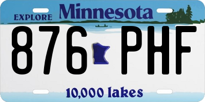 MN license plate 876PHF