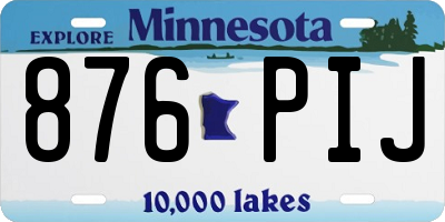 MN license plate 876PIJ