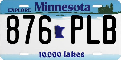 MN license plate 876PLB