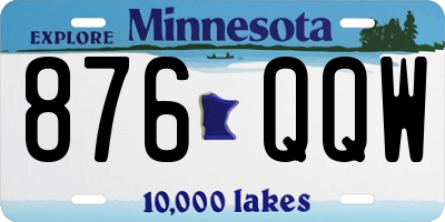 MN license plate 876QQW