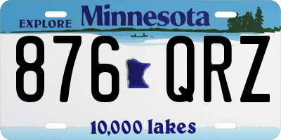 MN license plate 876QRZ