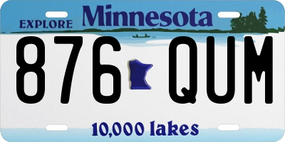 MN license plate 876QUM