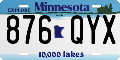 MN license plate 876QYX