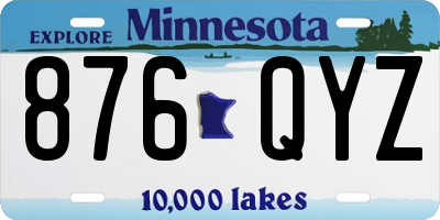 MN license plate 876QYZ