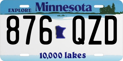 MN license plate 876QZD