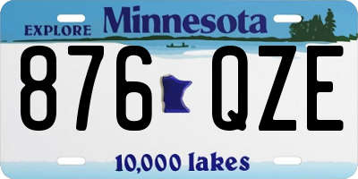 MN license plate 876QZE