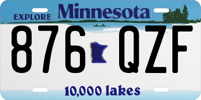 MN license plate 876QZF