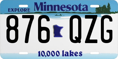 MN license plate 876QZG