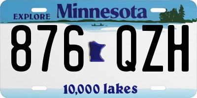 MN license plate 876QZH