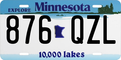 MN license plate 876QZL