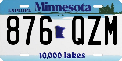 MN license plate 876QZM