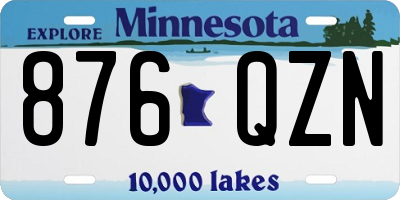 MN license plate 876QZN