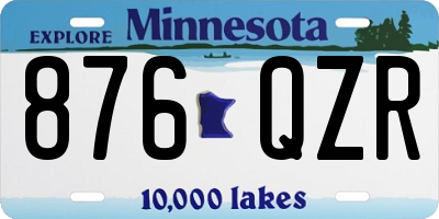 MN license plate 876QZR