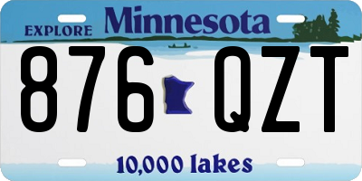 MN license plate 876QZT