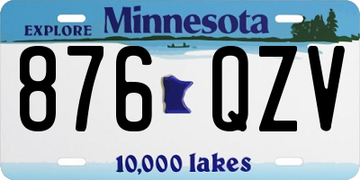 MN license plate 876QZV