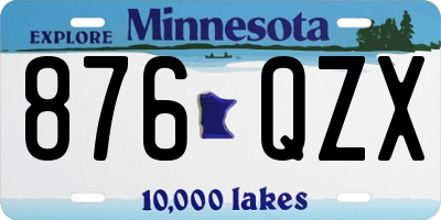 MN license plate 876QZX