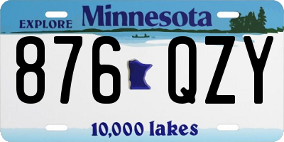 MN license plate 876QZY