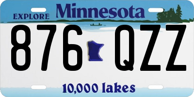 MN license plate 876QZZ