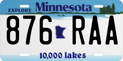 MN license plate 876RAA