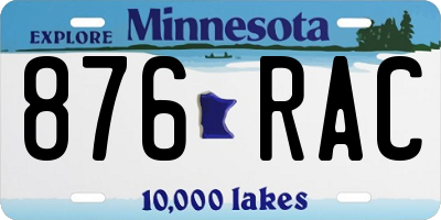 MN license plate 876RAC