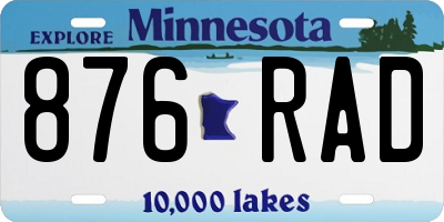 MN license plate 876RAD
