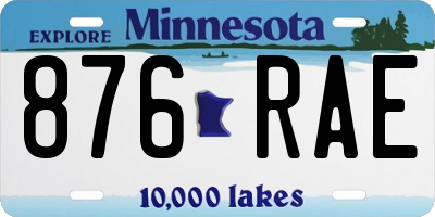 MN license plate 876RAE