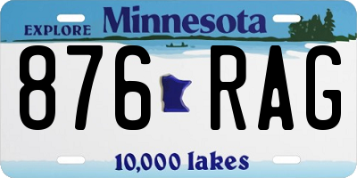 MN license plate 876RAG